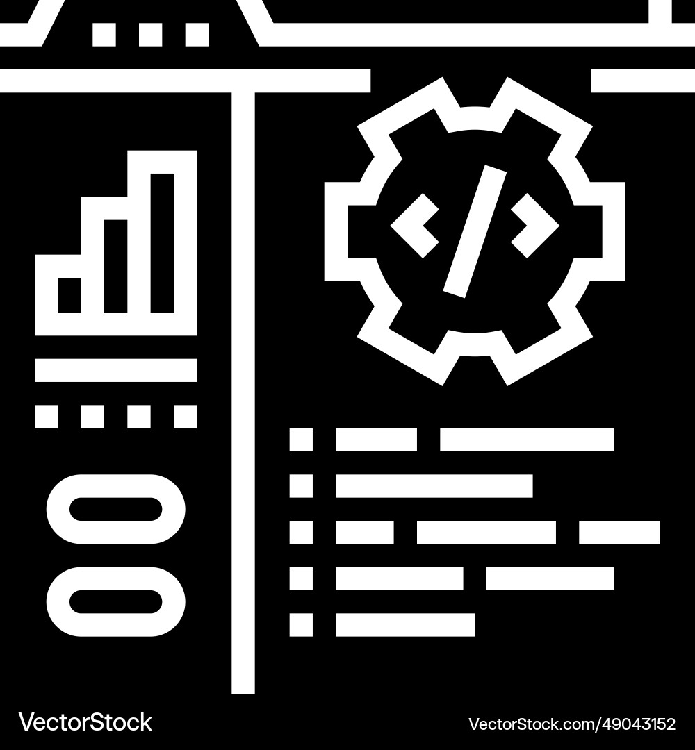 Code optimization analyst glyph icon Vector Image