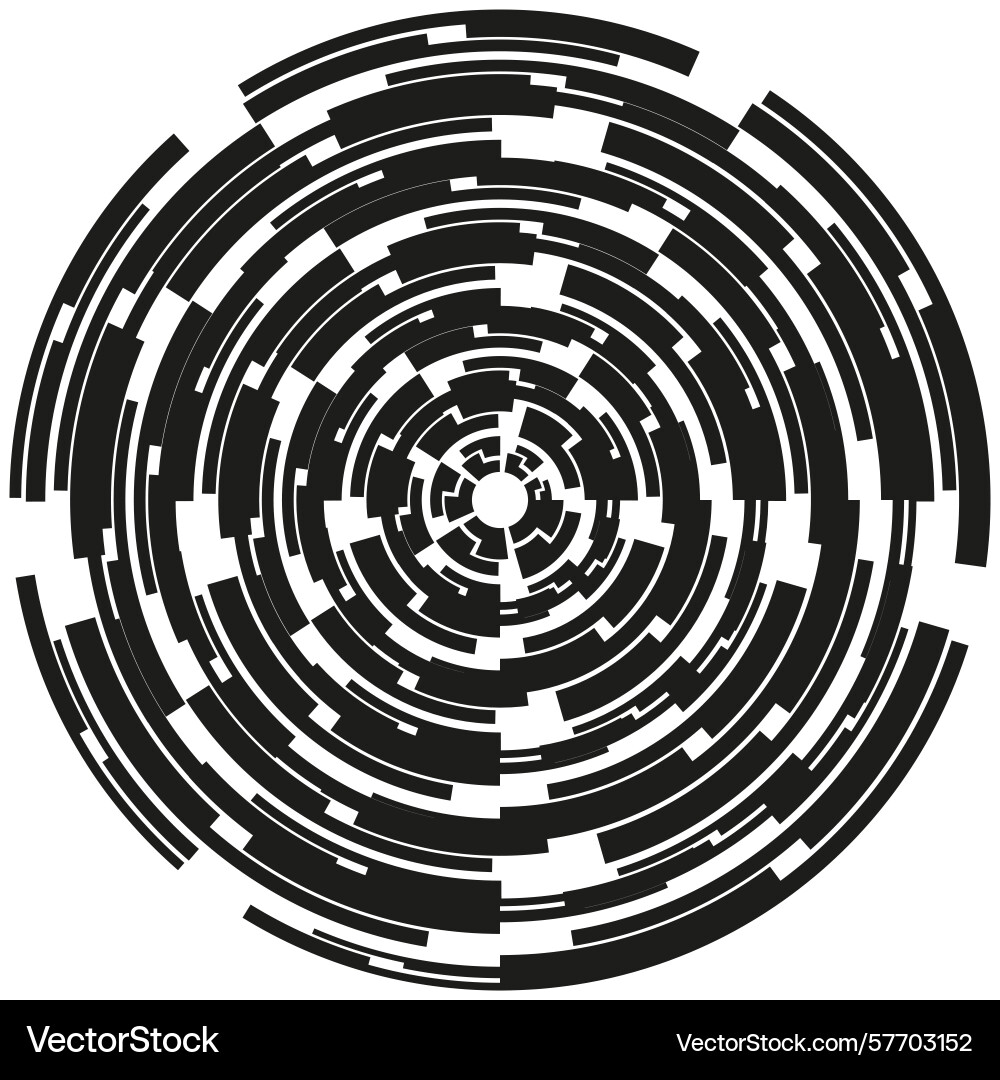 Concentric maze icon complex radial pattern tech Concentric maze icon complex radial pattern tech vector image