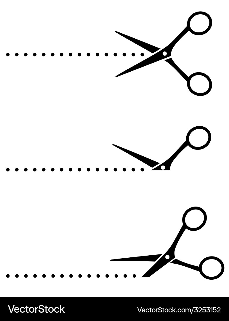 Cutting scissors and points vector image