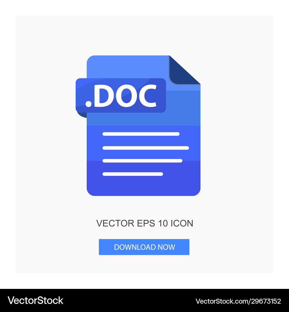 Document formats doc with sign vector image