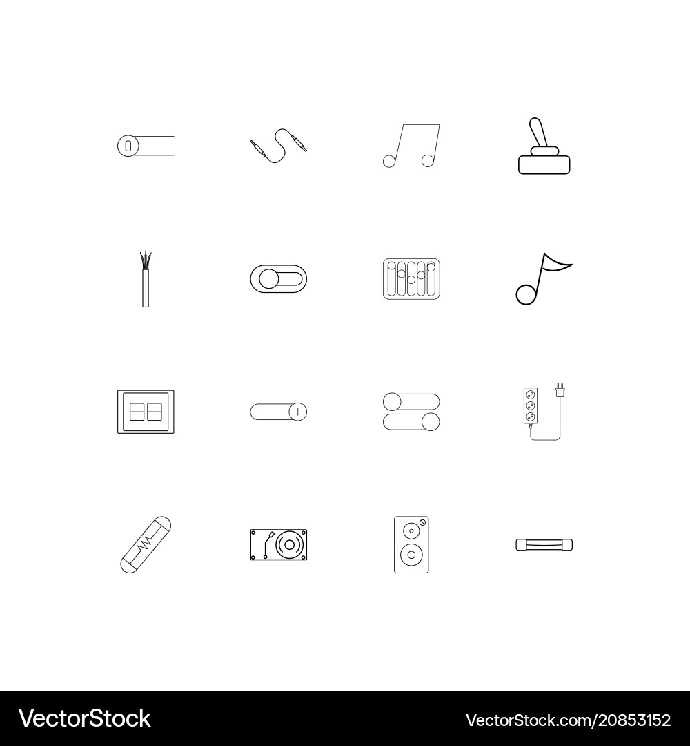 Electrical linear thin icons set outlined simple vector image