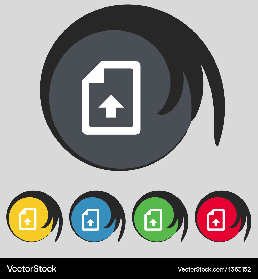 Export upload file icon sign symbol on five Vector Image