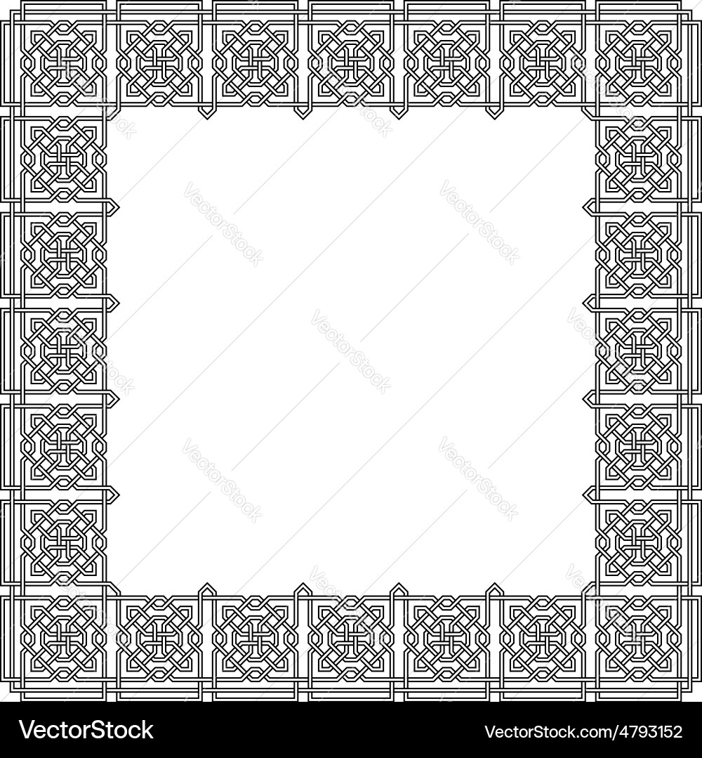 Frame with tangled arabic pattern vector image