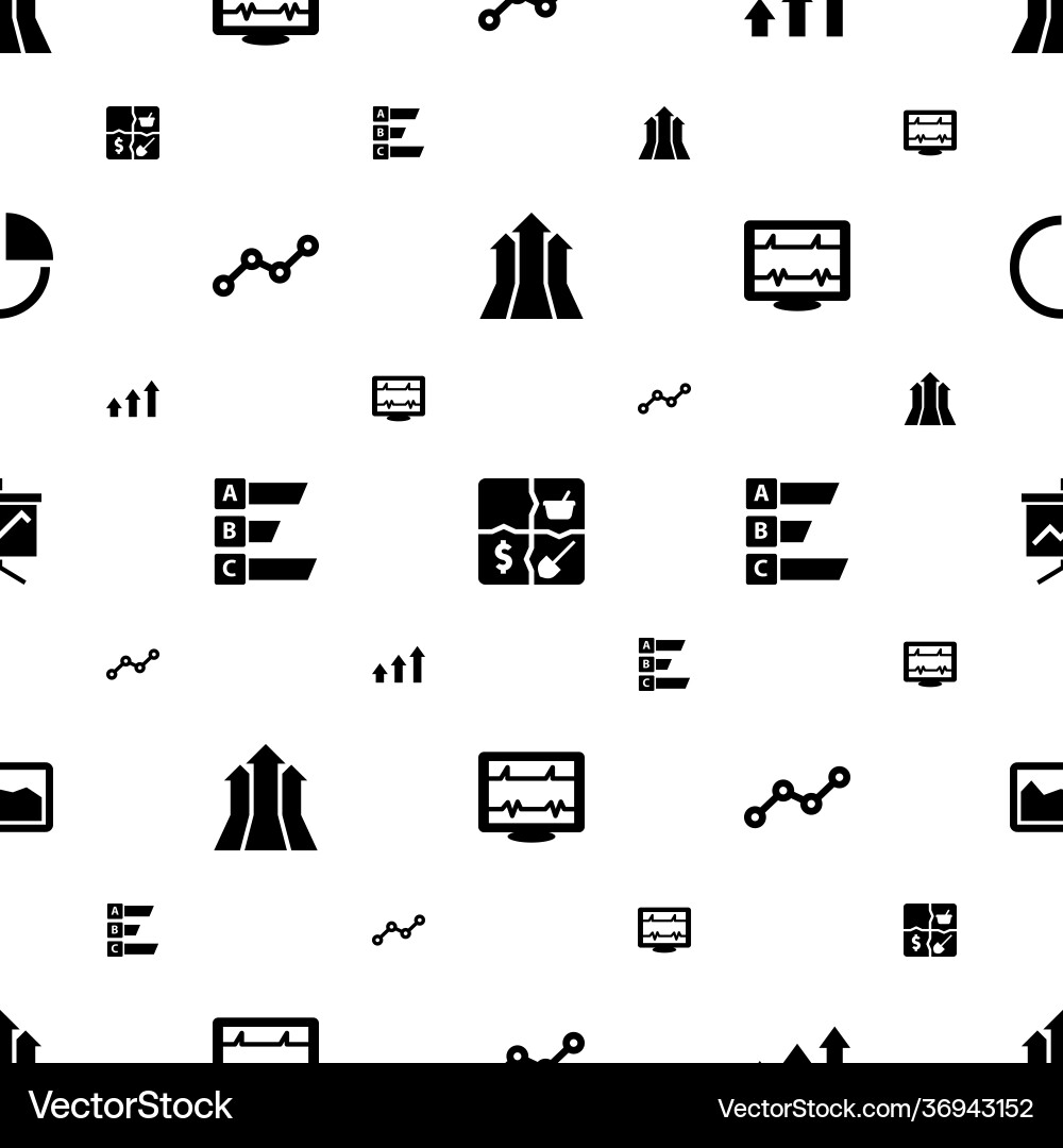 Graph icons pattern seamless white background Vector Image