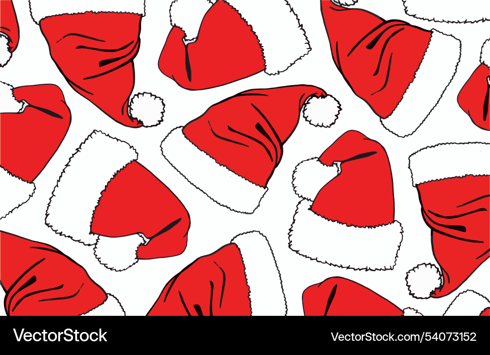 Graphical pattern with red santa claus hats Graphical pattern with red santa claus hats vector image