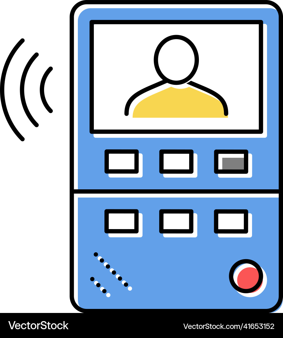 Intercom device color icon isolated vector image