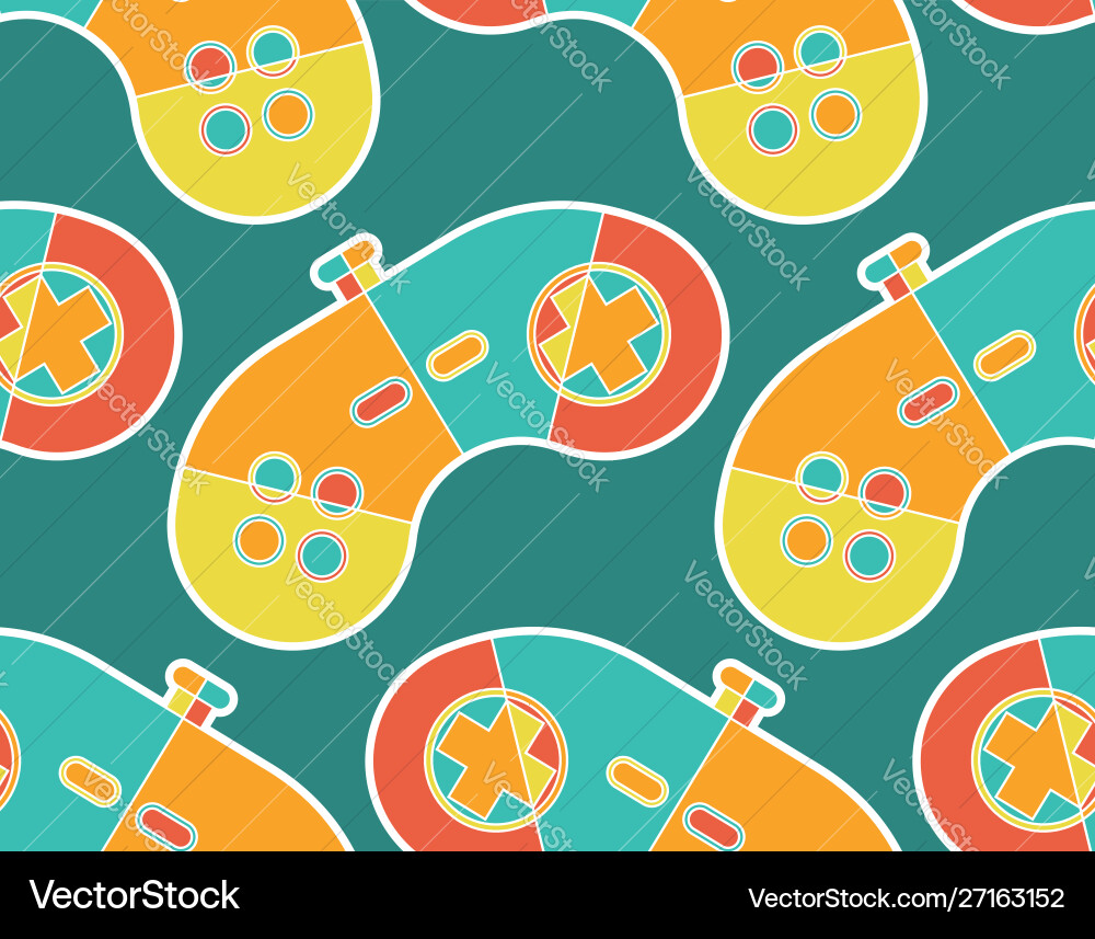 Joystick pattern seamless gamepad ornament game Vector Image