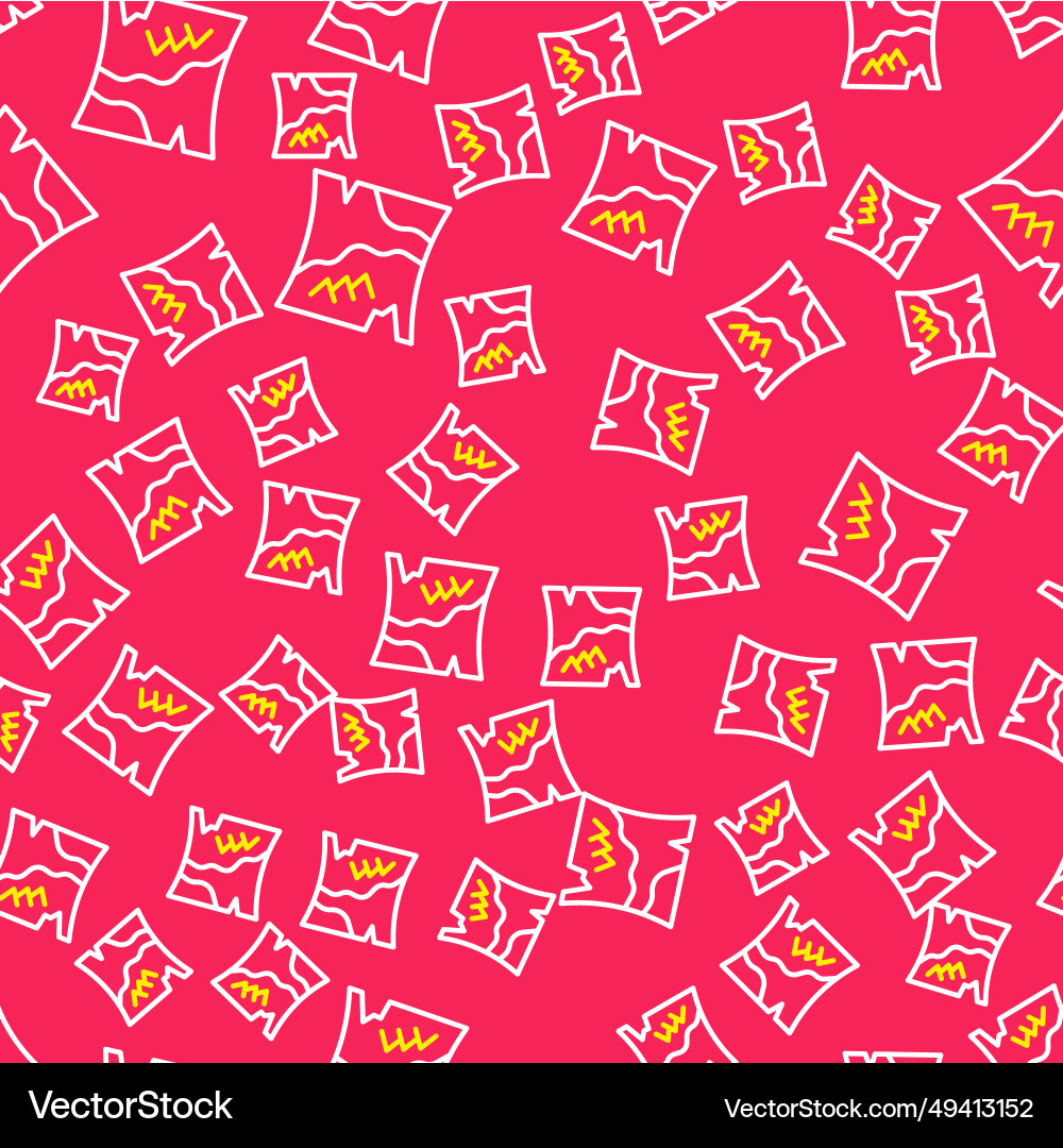 Line folded map icon isolated seamless pattern vector image