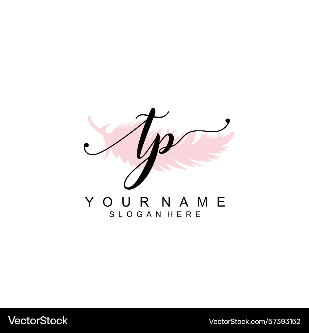 Minimalist handwritten tp initial logos Vector Image