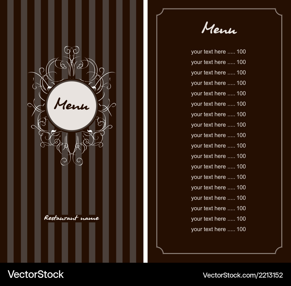 Retro menu Vector Image