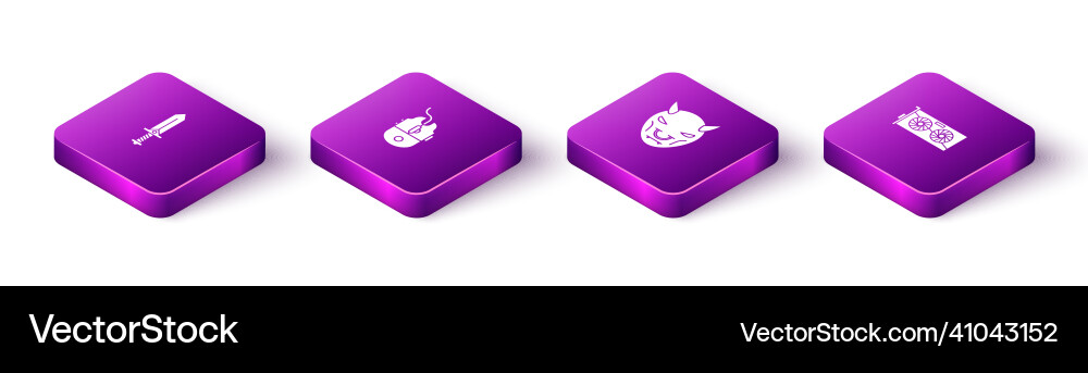 Set isometric sword for game computer mouse Set isometric sword for game computer mouse vector image