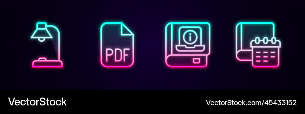 Set line table lamp pdf file document user Set line table lamp pdf file document user vector image