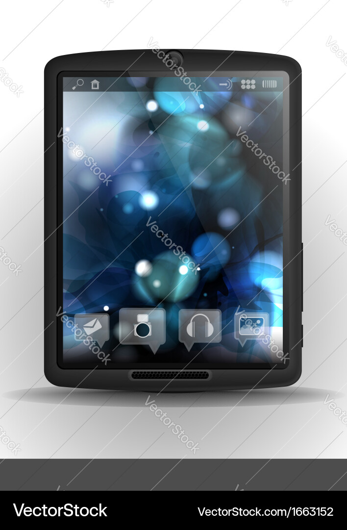 Tablet computer with flower background vector image