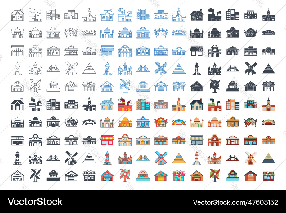 This building set icon various structures like This building set icon various structures like Vector Image