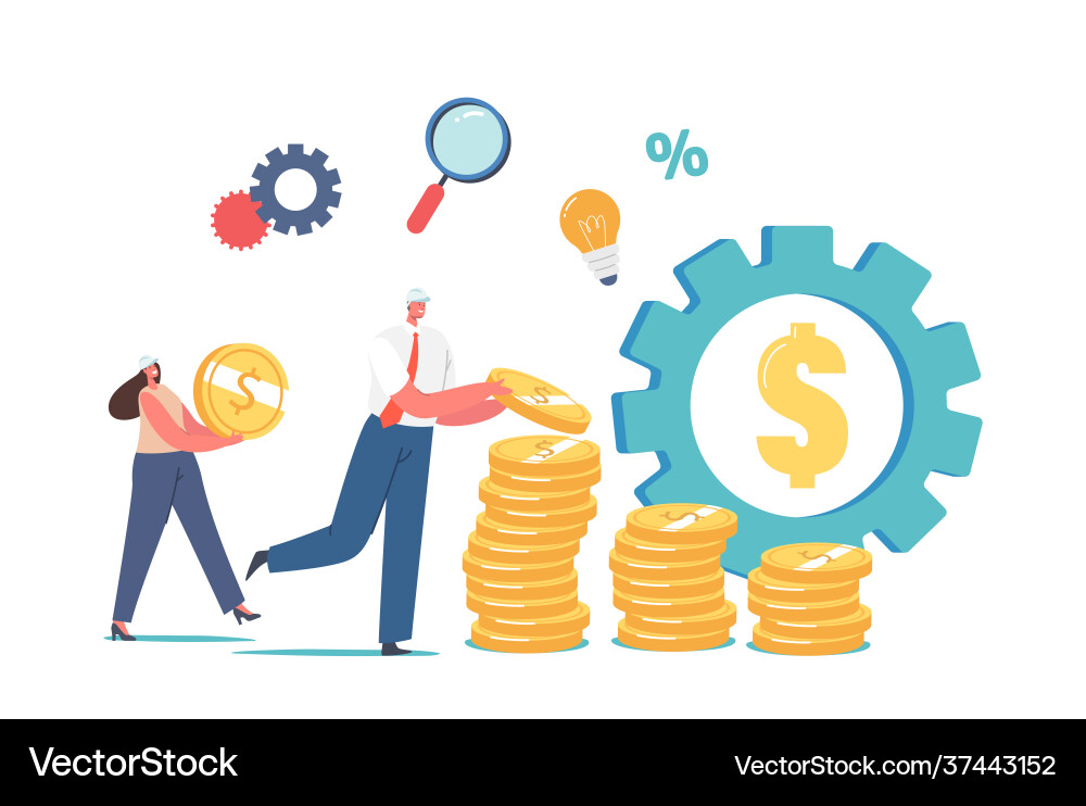 Value engineering tiny engineers characters Value engineering tiny engineers characters Vector Image