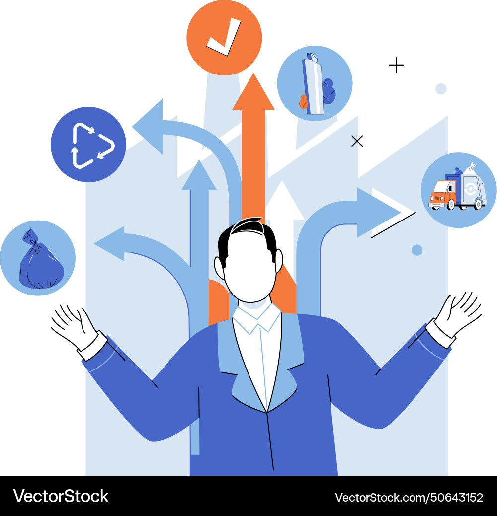 Waste management segregation ensures Royalty Free Vector