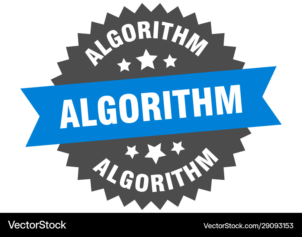 Algorithm sign circular band label vector image