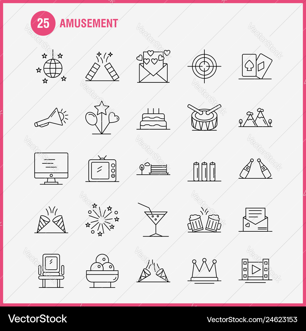 Amusement line icon for web print and mobile uxui vector image