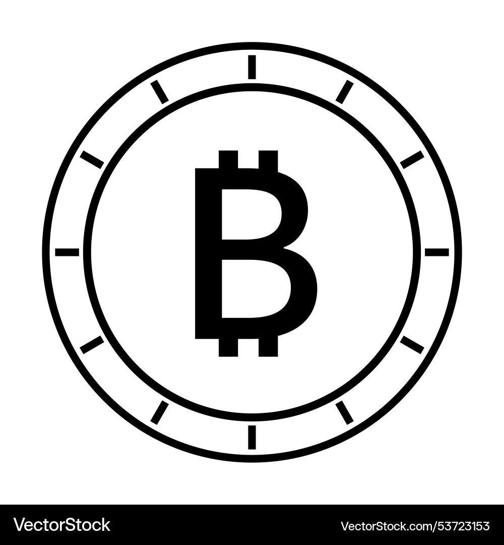 Bitcoin symbol in minimalist circular design vector image