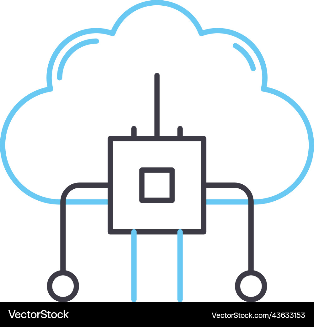 Cloud based architecture line icon outline symbol Cloud based architecture line icon outline symbol vector image
