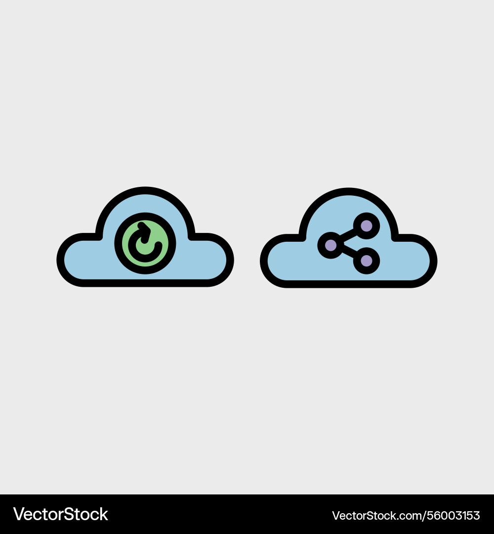 Cloud computing symbol set vector image