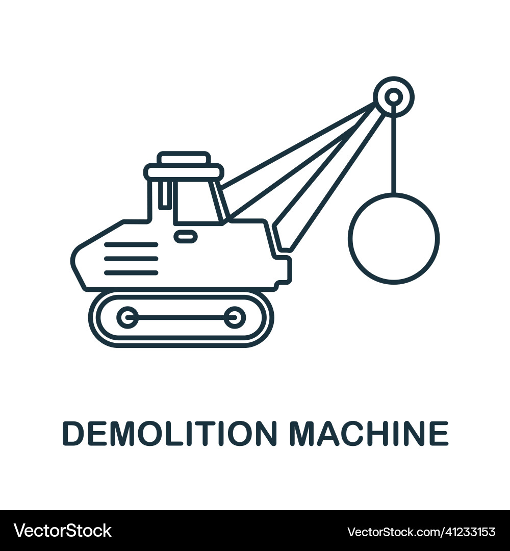 Demolition machine icon line element from Demolition machine icon line element from vector image