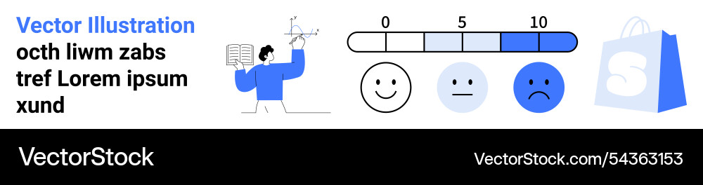 Evaluation and review system with scale Evaluation and review system with scale vector image