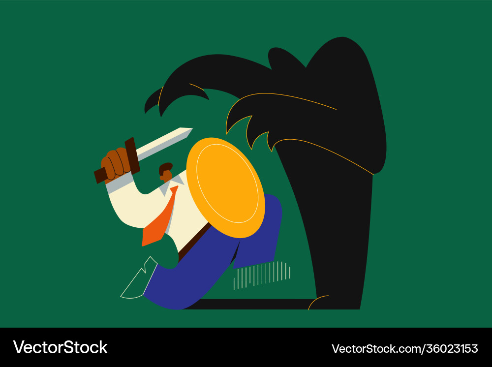 Fear challenge struggling with inner problems Fear challenge struggling with inner problems vector image