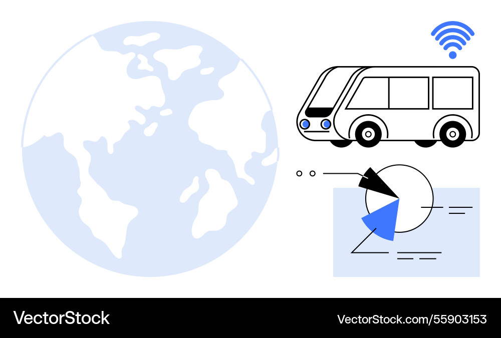 Global connectivity concept with smart bus Global connectivity concept with smart bus vector image