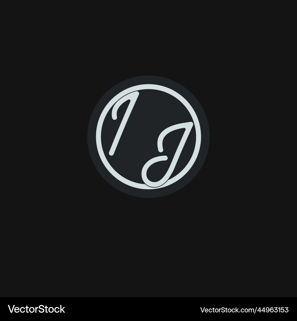 Initials ij logo monogram with simple circle line Initials ij logo monogram with simple circle line Vector Image