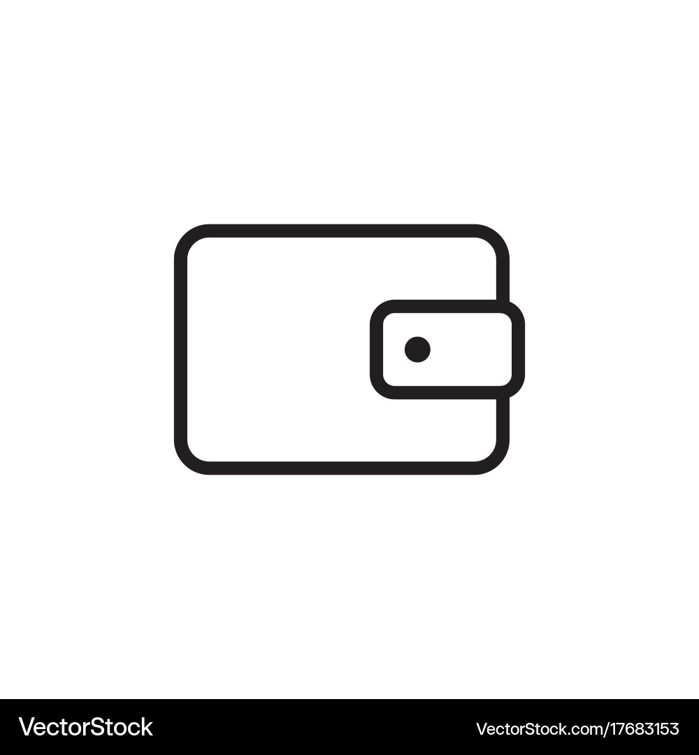 Line wallet icon on white background Royalty Free Vector