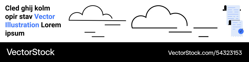 Minimalist clouds and documents with text elements Minimalist clouds and documents with text elements vector image