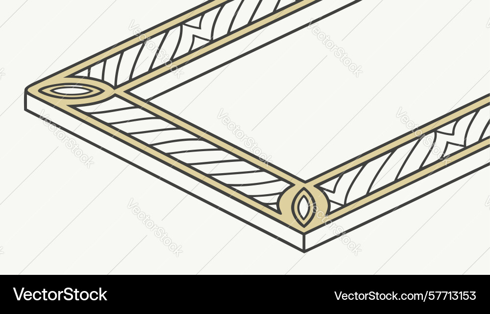 Ornate rectangular empty frame with decorative vector image