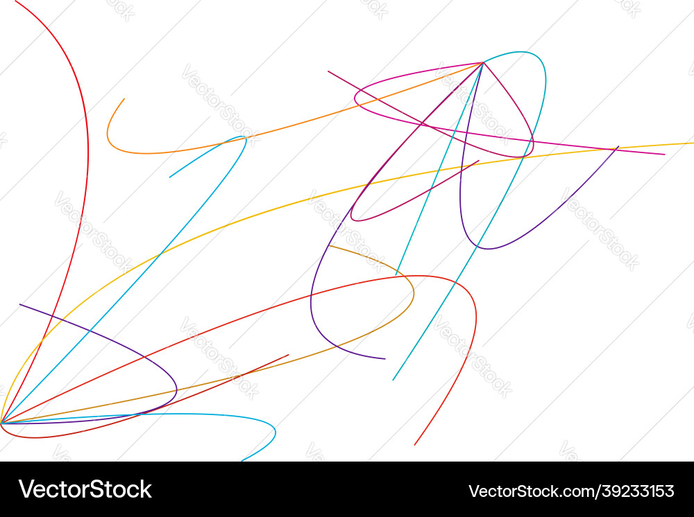 Random curvy squiggly tangled lines knot loop Random curvy squiggly tangled lines knot loop vector image