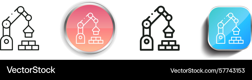 Robot icon thin linear regular and button style Robot icon thin linear regular and button style vector image