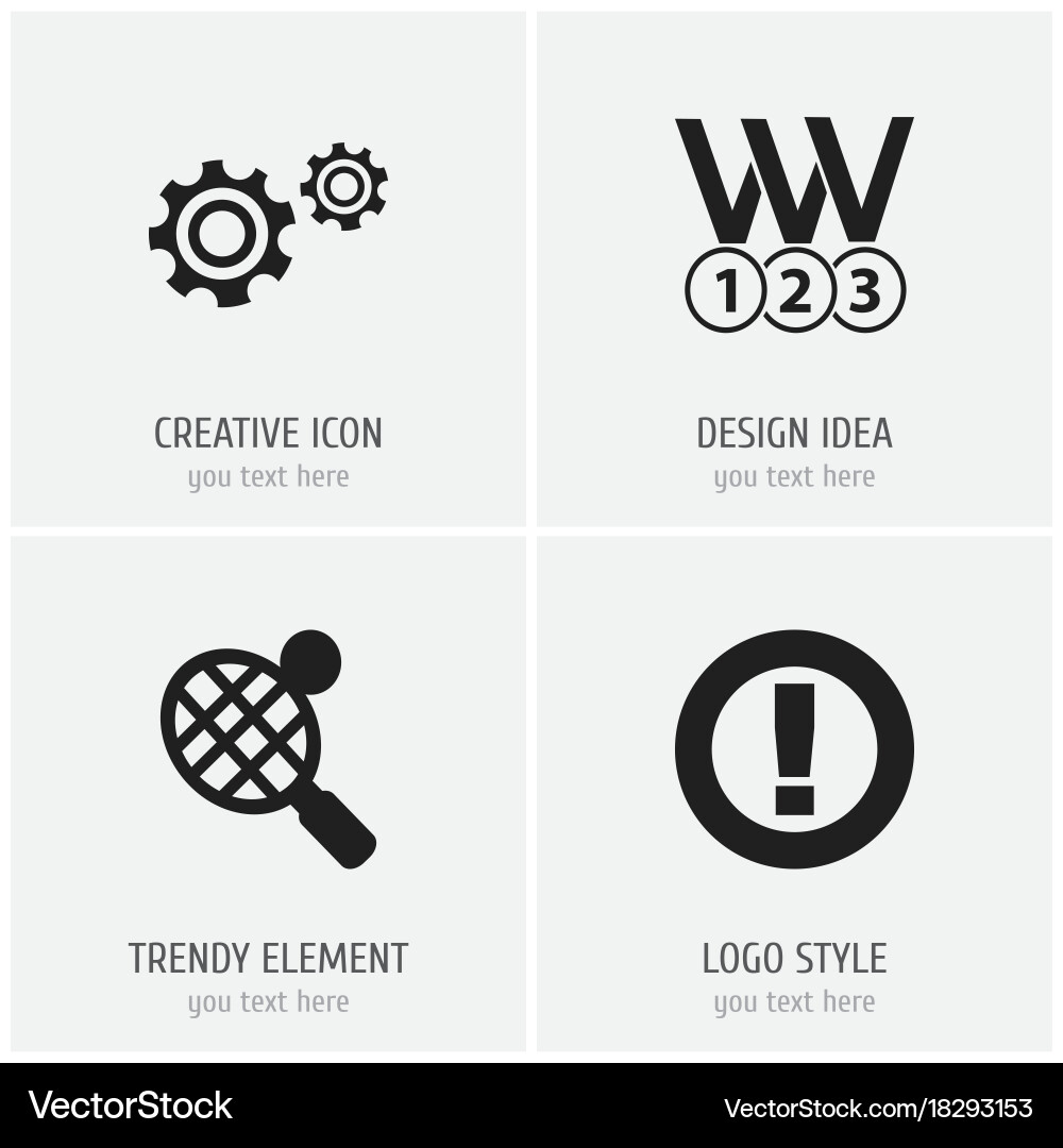 Set of 4 editable complex icons includes symbols vector image