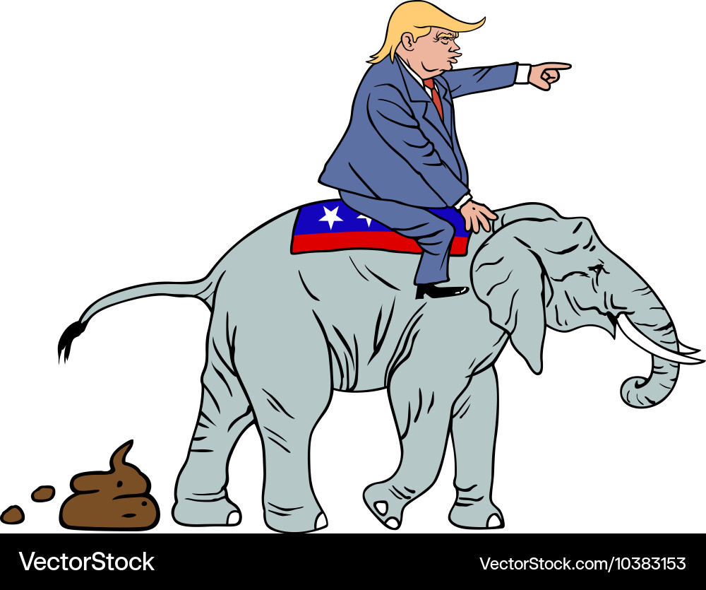 Trump on Republican Elephant vector image