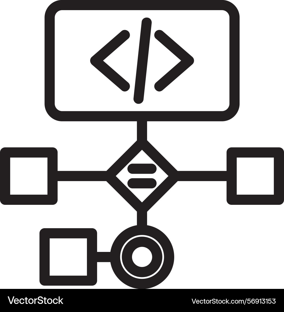 Workflow linear style icon design vector image