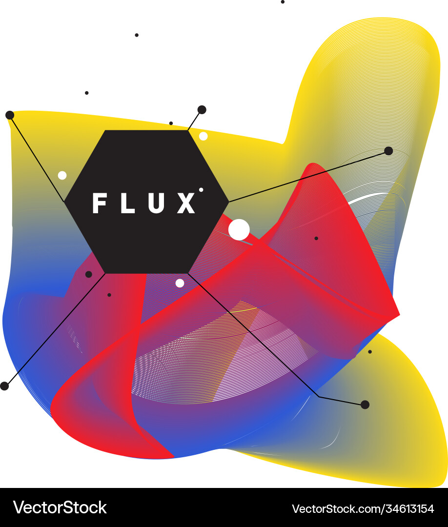3d colorful wave background dynamic flux effect vector image