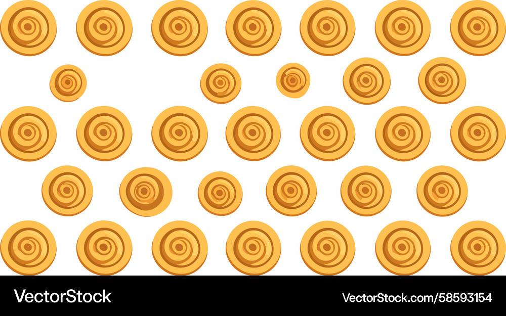 A graphic array of golden target cookies Vector Image