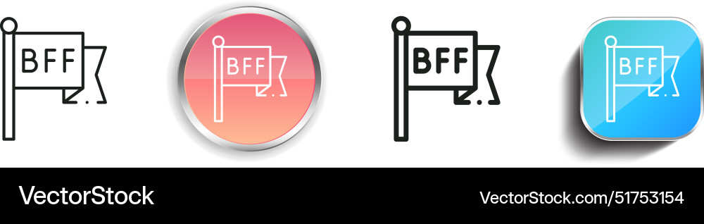 Best friends icon thin linear regular and button vector image