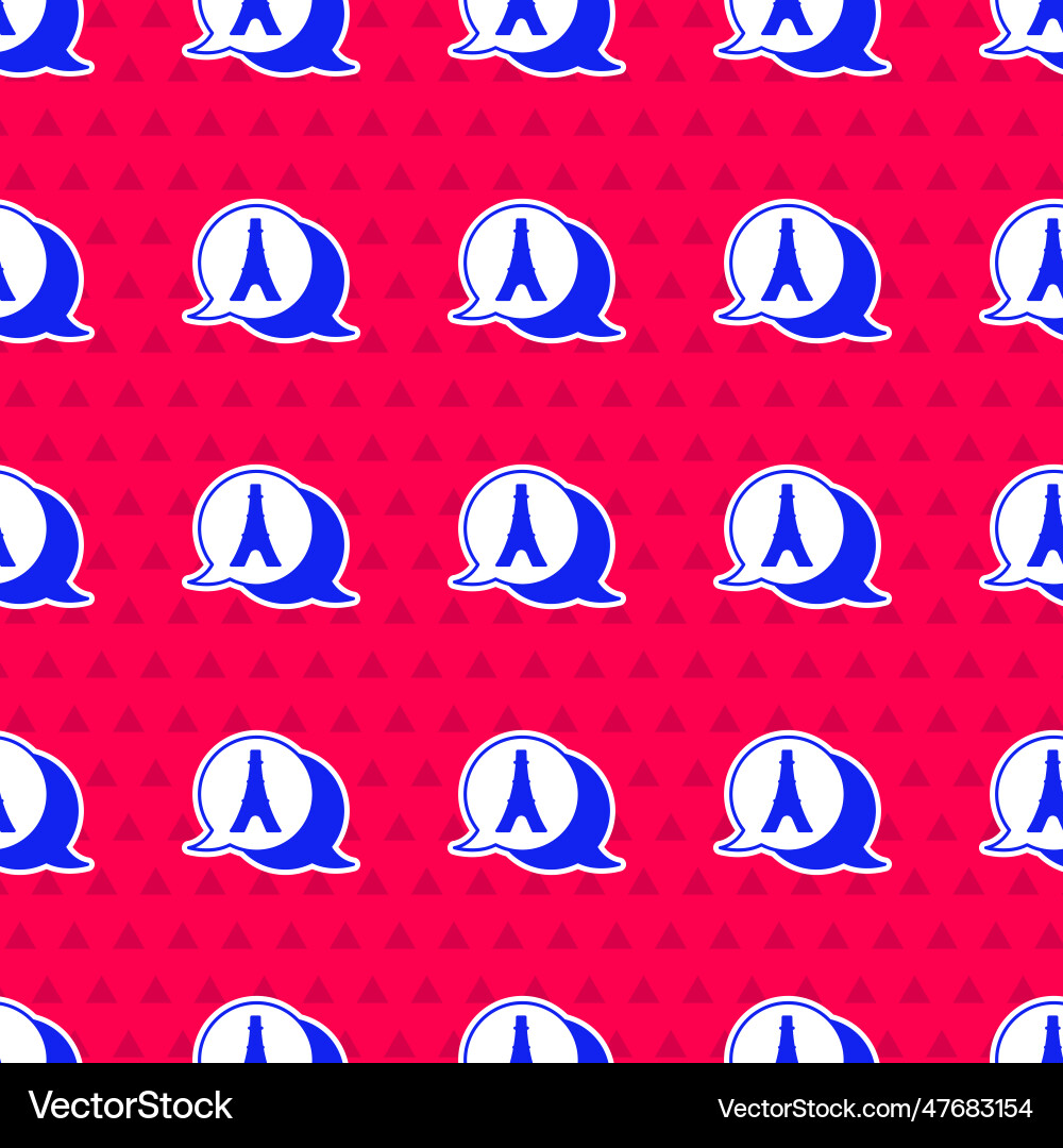 Blue eiffel tower icon isolated seamless pattern Blue eiffel tower icon isolated seamless pattern vector image