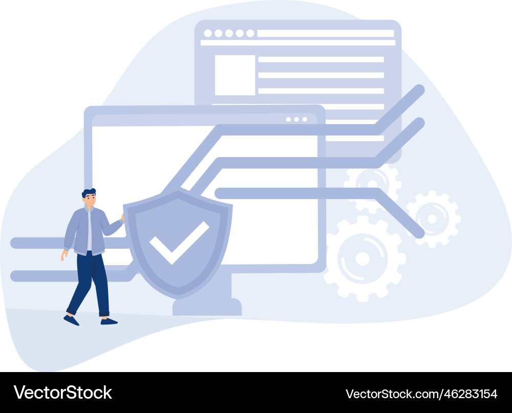 Cloud computing network safety abstract vector image