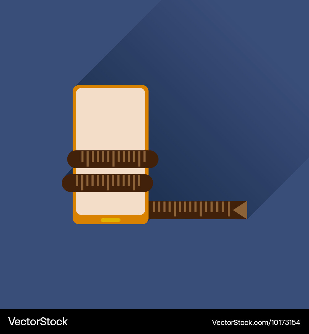 Flat web icon with long shadow mobile diet vector image