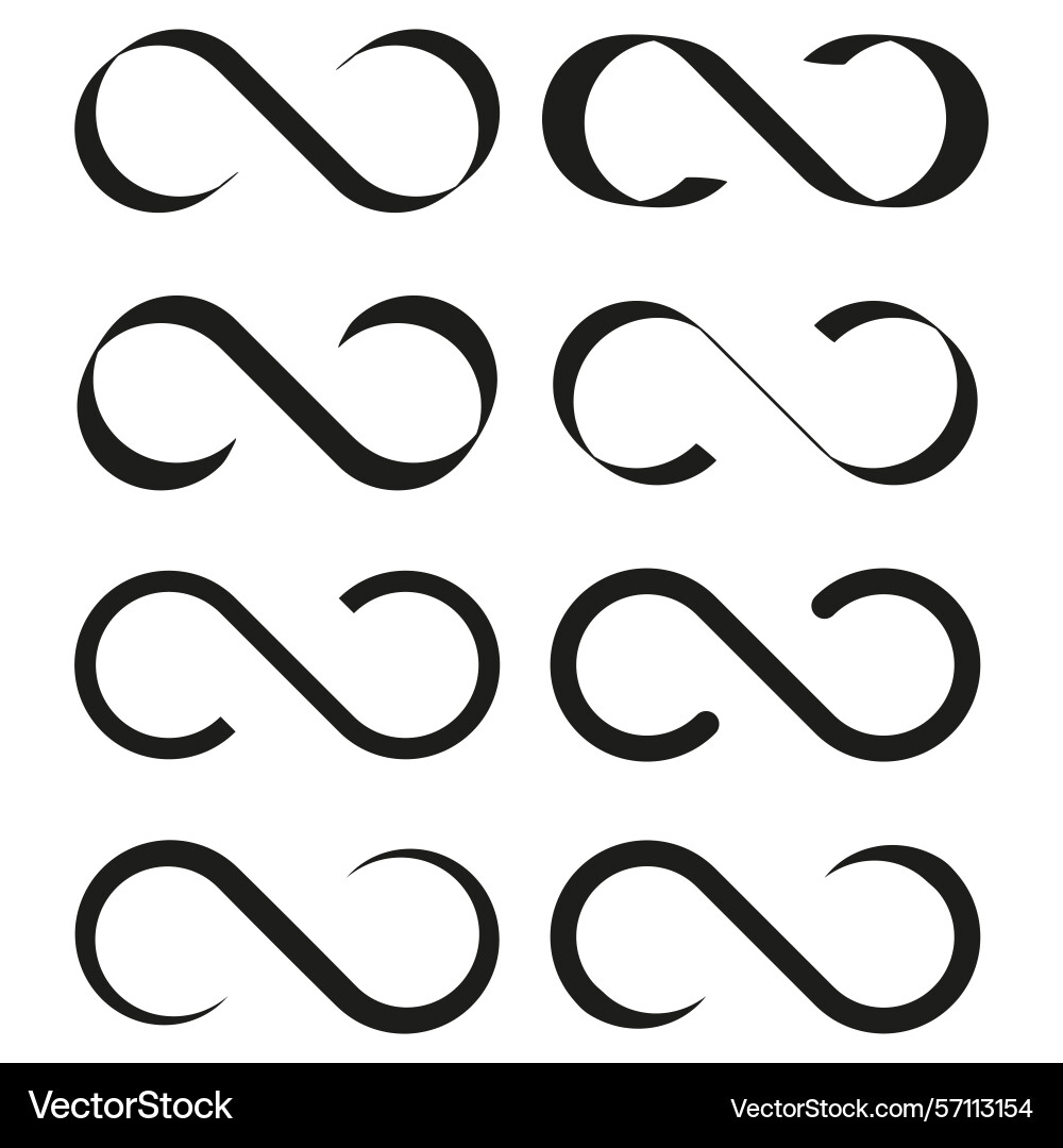 Infinity loop icons endless symbol shape Vector Image