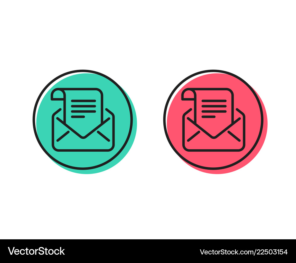 Mail newsletter line icon read message vector image