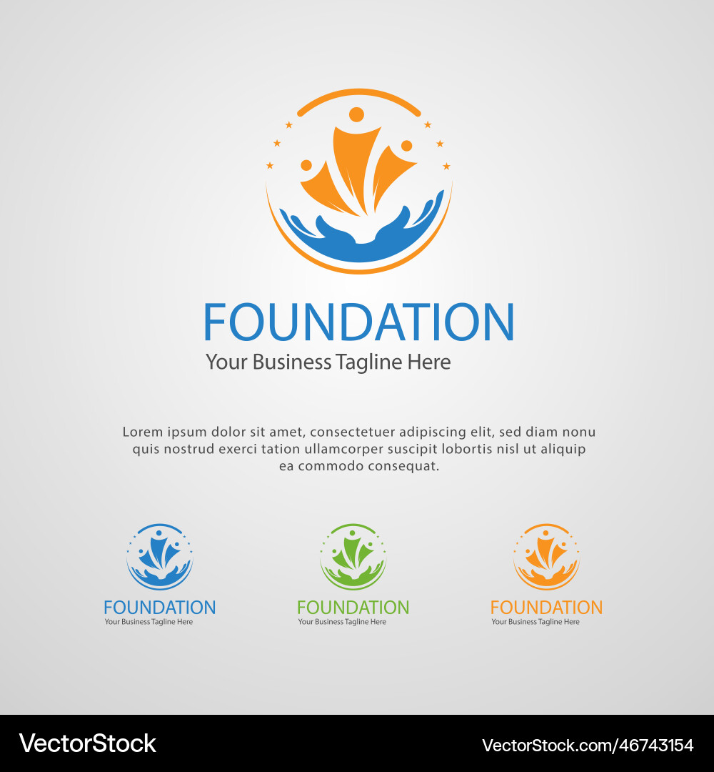 Professional charity and foundation logo design Vector Image