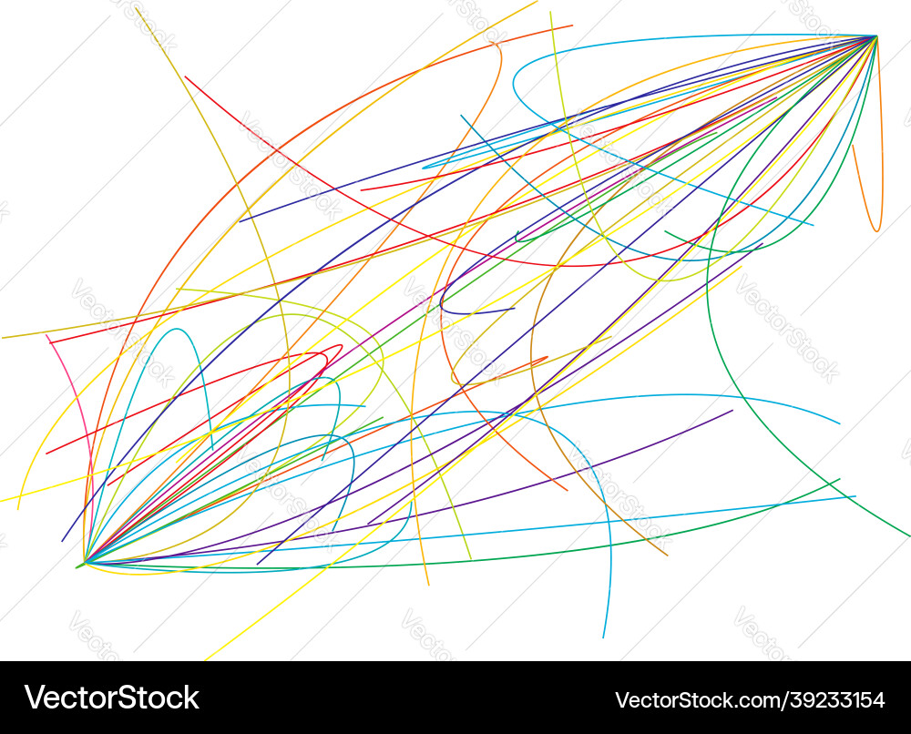 Random curvy squiggly tangled lines knot loop Random curvy squiggly tangled lines knot loop vector image