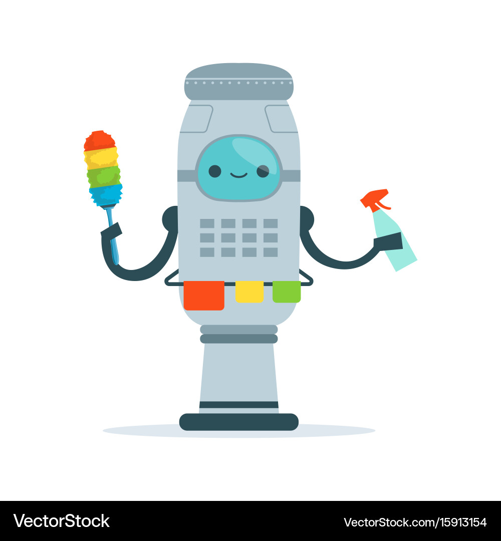 Robot Housekeeper Android vector image