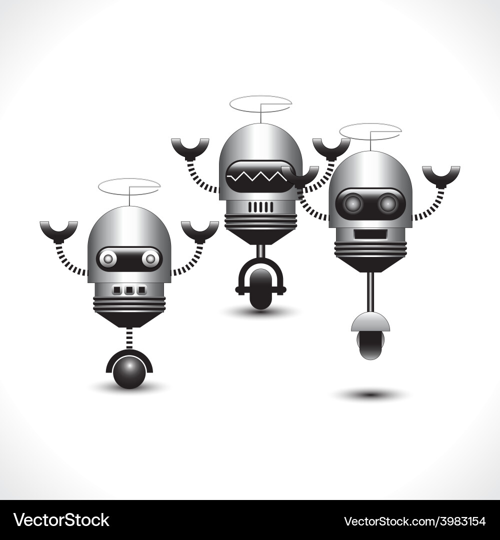 Robots collection Vector Image